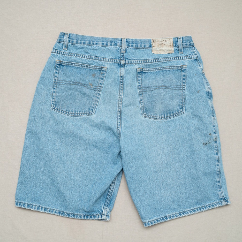 Vintage Bugle Boy Jeans 750 Baggy Denim Jean Shorts 33x9.5 Wide Leg Relaxed - Picture 3 of 13